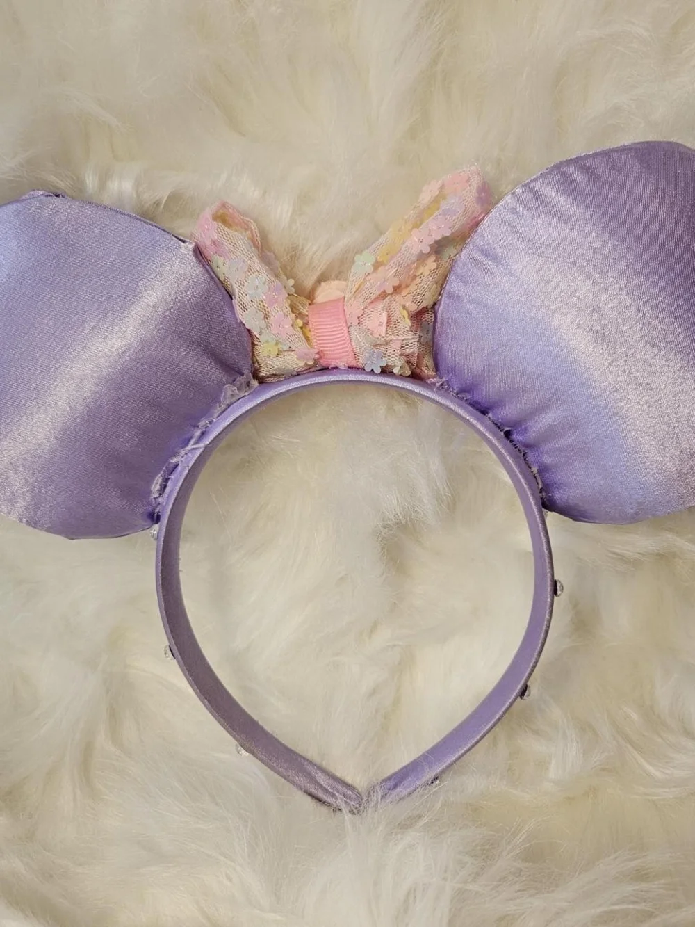 Lavender Sequin Bow Kids Costume Headband